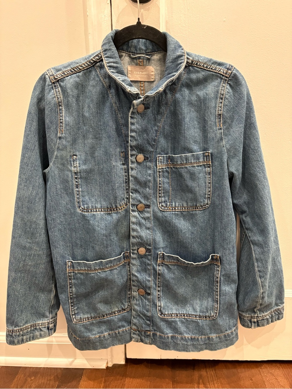 Everlane The Denim Chore Jacket Medium Wash Utility Coat Size Medium Fall